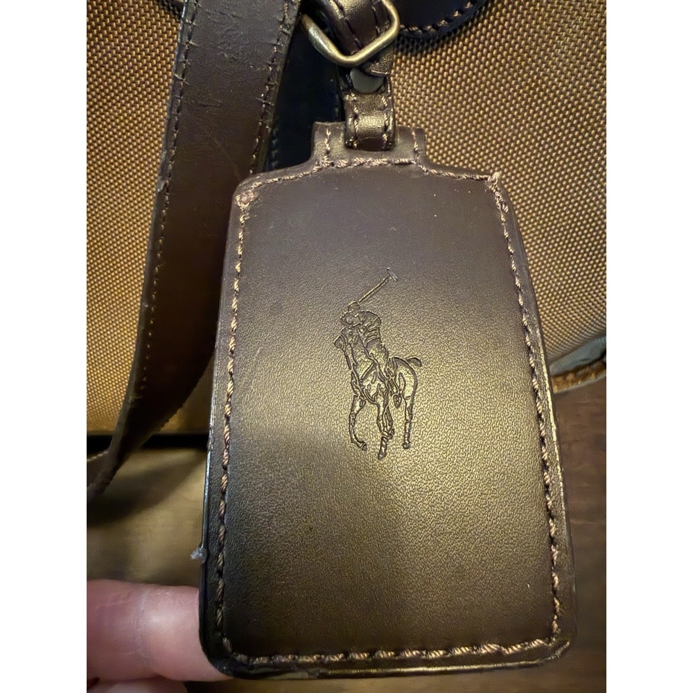 Polo Ralph Lauren Vintage Duffle/ Weekender Bag In Brown Canvas With Leather - Picture 2 of 16